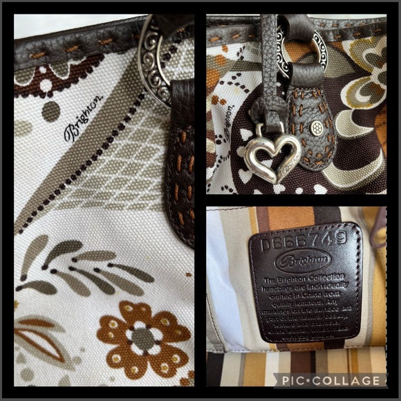 Brighton - Floral Shoulder Bag. Cream/Brown - Picture 7 of 8